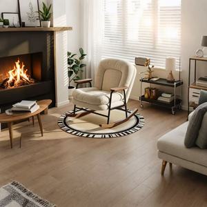 Poltrona a dondolo per adulti in stile retrò con cuscino morbido in tessuto, multifunzionale e reclinabile per il riposo, nuova poltrona relax casual e confortevole - Product Image 4