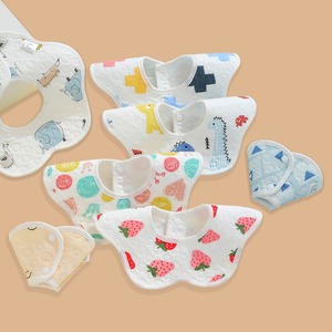 Bavoirs pour bébé rotatifs à 360 degrés, bavoirs d'alimentation en coton doux et absorbant, bavoirs anti-bave imperméables à boutons-pression réglables pour nouveau-nés et tout-petits - Product Image 3