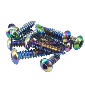 Vis autotaraudeuses à tête Torx Allen pour moto et voiture, prix d'usine, M5 X 10mm 12mm 16mm 20mm, vis en titane bleu brûlé - Product Image 5