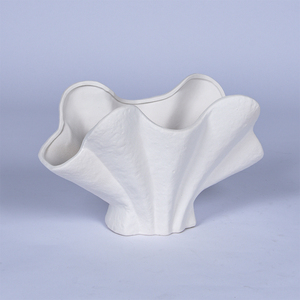 Cuenco Decorativo de Cerámica Blanca Mate Personalizado, Florero Escultural con Diseño de Onda para Decoración de Mesa en Hogar u Hotel, Venta al por Mayor de Fábrica OEM ODM - Product Image 5