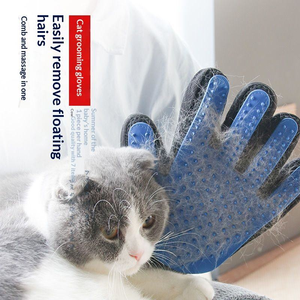 <b>Pet</b> Grooming Glove Blue Silicone Hair Removal Mitt For Cats Easy To Use Deshedding Massage Tool - Product Image 3