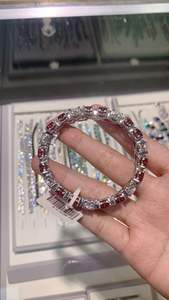 Pulsera de Zirconia en Forma de Corazón con Rubí Cultivado en Laboratorio, Piedras Preciosas Elegantes Estilo Sier - Product Image 3