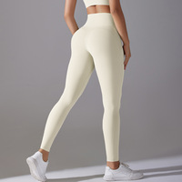 Leggings de yoga taille haute en nylon et spandex, design populaire, sans coutures, antibactériens, longueur cheville, respirants pour la gym, l'entraînement et le quotidien