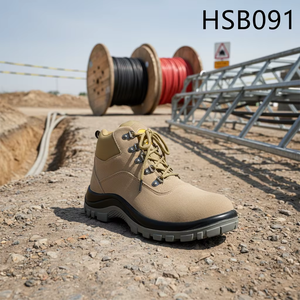 Bottes de sécurité HY pour opérations minières, semelle extérieure <span class=keywords><strong>Goodyear</strong></span> à quatre couches, en vente, pour conditions humides, en cuir suédé anti-déchirure, bottes de travail HSB250 - Product Image 6