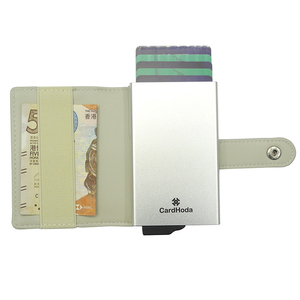 Tarjetero Delgado de Aluminio CardHoda con Bloqueo RFID, Clip para Billetes y Cierre de Hebilla, Cartera Minimalista Unisex - Product Image 1