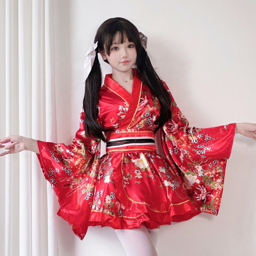 japanese dress for ladies SIMIGORO Effortless Modern BK SUMI Modern White and Red Japanese Dress Traditional Attire Japanese Dresses Names