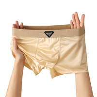 Caleçon taille moyenne en satin glacé et confortable pour hommes, génération cool, sous-vêtements tricotés pour garçons