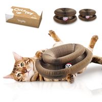 Grattoir à chat écologique en carton ondulé rond de grande taille pour la vente en gros – Jouet pour chat pour aiguiser les griffes