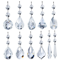 Honneur de cristal cristal clair octogone perles 38mm K9 lustre attrape-soleil suspendu lustre en cristal prismes pendentif