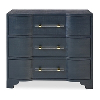 Commode verticale à trois tiroirs à fermeture douce, mobilier de chambre de qualité supérieure, poignées en acrylique bleues, commodes pour jeunes adultes