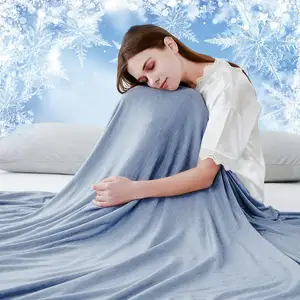 بطانية للنوم من مادة الحرير المرنة ذات قوس خفيف الوزن من شركة التصنيع الأصلية بطانية من الخيزران الناعم المبردة بطانية جيرسي للصيف