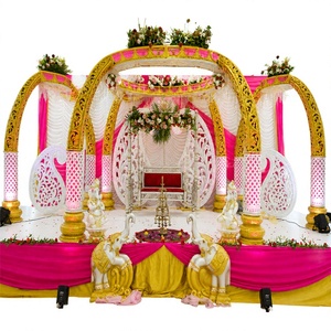 Magnifique Mandap de mariage en forme de trompe d'éléphant, léger, en fibre, design tendance, taille personnalisable, style vintage luxueux et élégant - Product Image 1