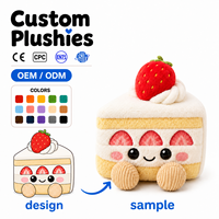 Peluche personnalisable en forme de cupcake fraise, jouet en peluche de dessert de boulangerie haut de gamme, poupée en coton PP super douce, cadeau OEM ODM