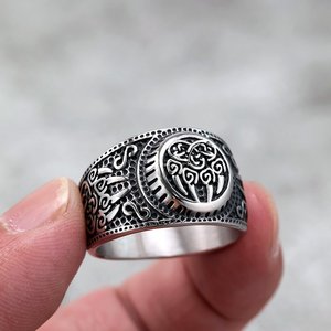 Anillo Unisex de Acero Inoxidable Estilo Nórdico Retro Yunnique, Diseño de Pata de Oso Sólida, Geométrico Redondo, para Uso Diario - Product Image 4