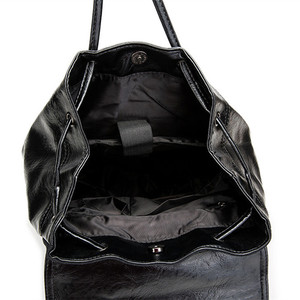 Hot Selling School <strong>Backpack</strong> Wholesale Simple <strong>Black</strong> Drawstring <strong>Backpack</strong> Bag Custom PU Leather <strong>Backpack</strong> Bag <strong>for</strong> <strong>Women</strong> and Men - Product Image 6