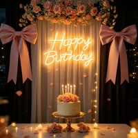 Panneau lumineux néon Joyeux Anniversaire, alimenté par USB, à intensité réglable, pour fête d'anniversaire