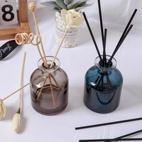 Diffuseur de parfum en verre noir de luxe 50ml/100ml avec bouchon couronne, sérigraphié, pour aromathérapie et artisanat