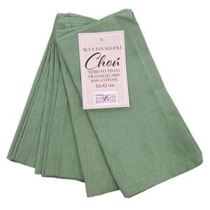 CHOU LINE-4 Serviettes en coton 42x42 cm Vert Maison Classique Lavable en machine - Product Image 1