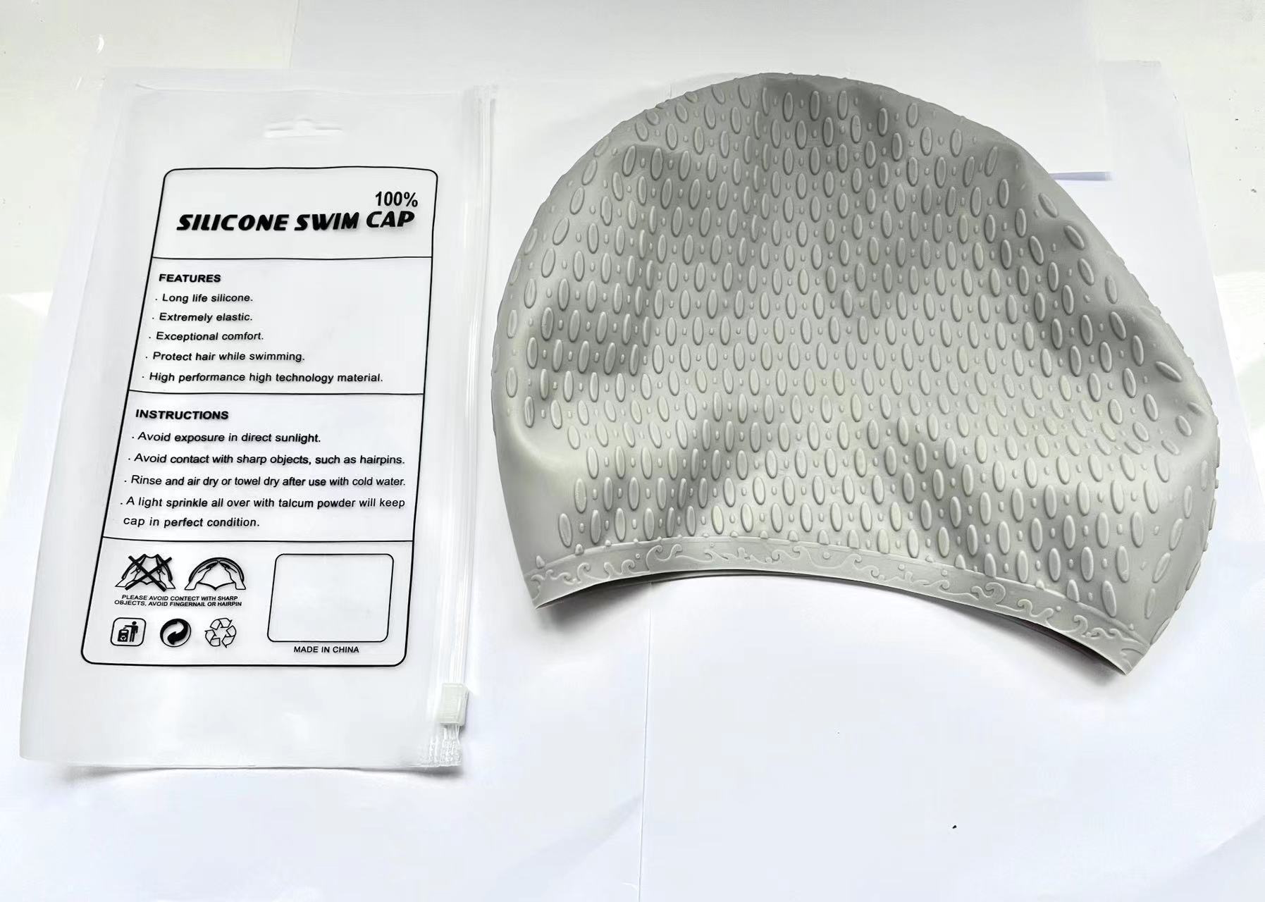 Emballage de sac ziplock de luxe avec capuchon en forme de goutte d'eau grise