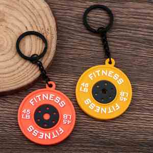 Hot Selling 2-Inch Gym Rack <b>Weight</b> <b>Plate</b> Keychain Rubber Loaded Vest Barbell for Lifting Concrete Barbell Concrete Loaded Vest - Product Image 5