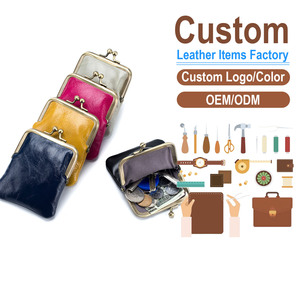 New Vintage Mini Clip Coin <b>Purse</b> for Women Top Grain Oil Wax Cowhide Change Wallet Western Style <b>Small</b> Storage Organizer - Product Image 1