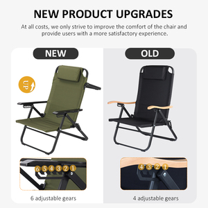 Chaise longue de plage et de pique-nique moderne, robuste, réglable, ultralégère, portable, avec structure en acier thermolaqué, tissu Oxford 600D + PVC - Product Image 5