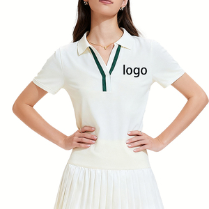 Femmes esthétique col polo haut court décontracté Fitness course Tennis <span class=keywords><strong>Badminton</strong></span> vêtements de sport vêtements de golf - Product Image 1