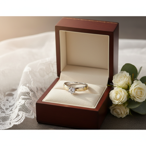 Véritable bague en diamant solitaire de taille ronde naturelle de 0,20 cts, meilleure idée de cadeau de mariage - Product Image 3