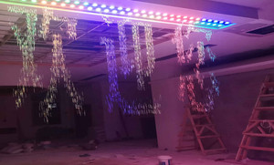 Personalizzato a forma di curva diritta parole <span class=keywords><strong>foto</strong></span> che mostra digitale tenda pioggia fontana schermo di proiezione acqua caduta fontane - Product Image 3