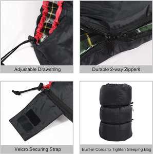 双层宽幅三季防水野营双人睡袋-带兜帽睡袋保暖内袋 - Product Image 4