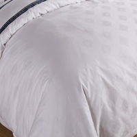 Parure de lit moderne et écologique en coton blanc 100 %, draps et housse de couette 400 fils, garnissage en coton tissé non toxique, motif uni