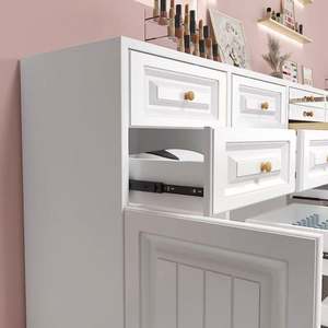 Jia Armoire de rangement moderne multicouche en bois MDF et tiroir en MDF style colle à l'huile pour cosmétiques pour chambre à coucher ou hôtel - Product Image 4