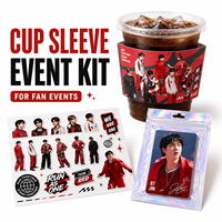 Kit événementiel personnalisé 2026 Kpop pour manchon de tasse B T Jin, en papier et néoprène isolant, avec autocollant photocard, applicable aux concerts