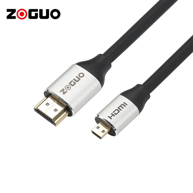 Câble MICRO HDMI mâle vers mâle, Logo personnalisé rotatif 90, 180 ou 360 degrés, 4K