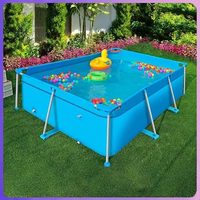 Großer Aufblasbarer PVC-Swimmingpool für den Außenbereich mit Abnehmbarem Clip-Netz für Kinder & Erwachsene