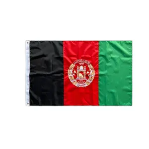 Cheap Stock 100% Polyester Afghanistan Flag 3X5 Foot Afghan National Flags For Outdoor Hanging