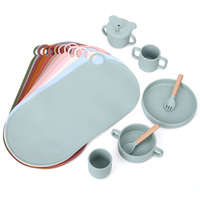 Sous-vêtements écologiques pour bébés, en forme ovale, doux, avec bavoir et bol, set de Table, pour repas, vente en gros,