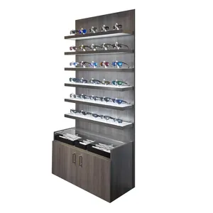 Présentoir de magasin de détail optique lunettes étagère lunettes de soleil lunettes présentoir avec armoire inférieure