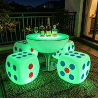 Tabouret en verre moderne à LED RGB changeant de couleur, résistant à l'eau, écologique, mobilier de bar pour bar à domicile, salle à manger, boîte de nuit, extérieur