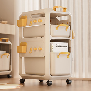 Portable Backpack Storage Rack 3 Tier Under Desk Trolley Organizer For Home Use With Wheels And Hooks - Product Image 3
