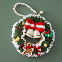 Ornements de Noël ronds en tissu crocheté à la main - Décoration intérieure - Cadeau