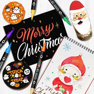 Permanent Water Based Ink 12 24 30 36 40 48 60 80 120 168 Dual Tip Acrylic Art <b>Paint</b> Marker Pens - Product Image 5