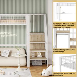 <span class=keywords><strong>Lit</strong></span> <span class=keywords><strong>mezzanine</strong></span> moderne en métal 90x200cm <span class=keywords><strong>avec</strong></span> armoire de <span class=keywords><strong>rangement</strong></span> <span class=keywords><strong>et</strong></span> escalier 1 place blanc (sans matelas) pour salon - Product Image 5