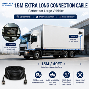 SIBOYI Monitor IPS de 7 Pulgadas 1080P, Sistema de Cámara de Reversa Impermeable para Camión/Caravana/Remolque con Visión Trasera - Product Image 3