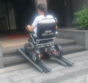 HEDY CE tugas berat diperkuat aluminium Aloi, kursi roda teleskopik lebar dapat disesuaikan untuk mobil Van langkah tangga rumah - Product Image 2