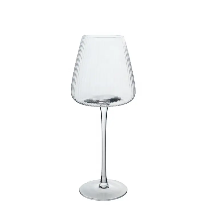 570ml vertical striped goblet high end bourgogne red wine glass concave bottom wine glass bordeaux champagne glass