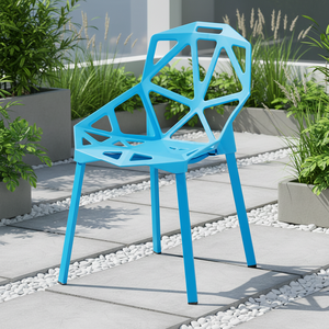 Chaise de salle à manger créative minimaliste en plastique pour adulte, chaise creuse, chaise de bureau, chaise géométrique, chaise créative, chaise de réception, chaise d'entrepôt - Product Image 5