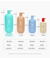 Bouteilles plates personnalisées en PEHD pour shampoing et après-shampoing 300ml 400ml 500ml 750ml – Ensemble de flacons vides pour soins capillaires