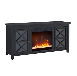 Soporte de TV <span class=keywords><strong>rectangular</strong></span> con <span class=keywords><strong>chimenea</strong></span> de cristal para TV de hasta 55 "en negro, soportes de TV de <span class=keywords><strong>chimenea</strong></span> eléctrica para la sala de estar - Product Image 1