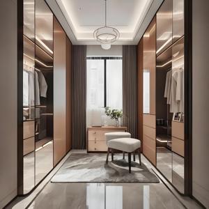 Armario abierto de madera de lujo personalizado de alta gama para armarios Premium de dormitorio - Product Image 1